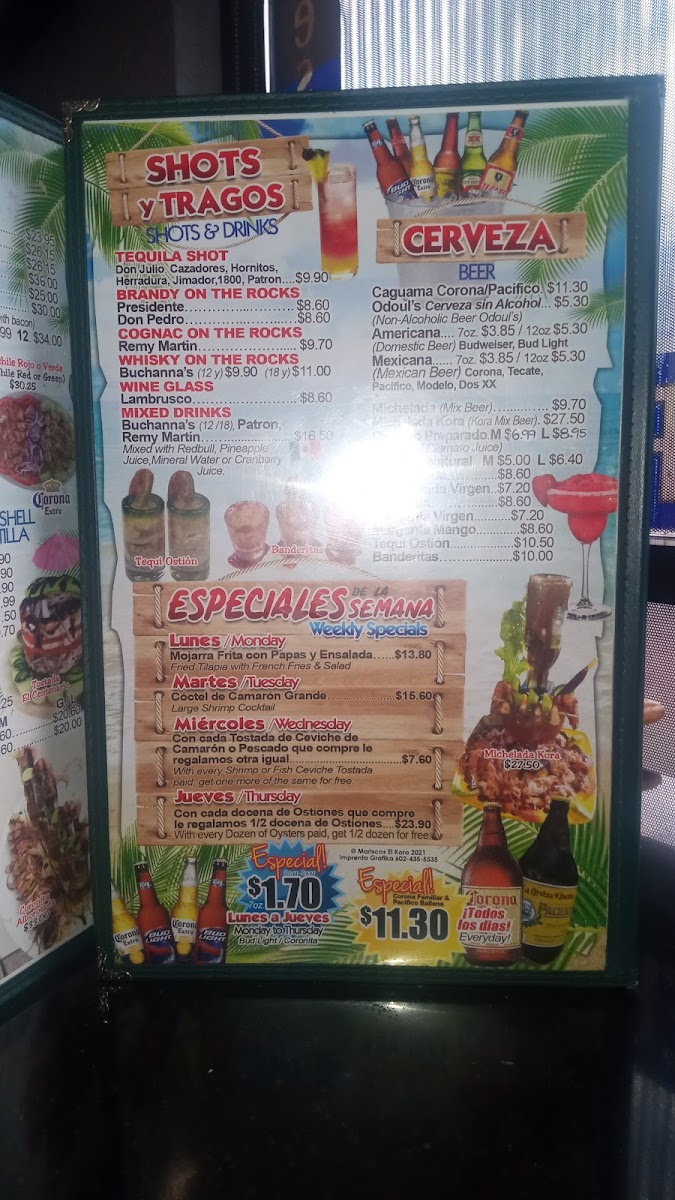 Mariscos El Kora Menu - Image 6